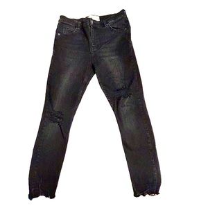 Free People Black Distressed Jeans Size 29